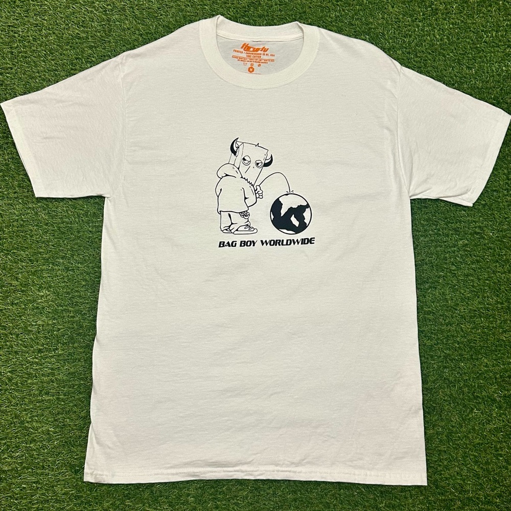 Bag Boy Worldwide Graphic Tee White Size M – Global Streetwear Rebel Vibes